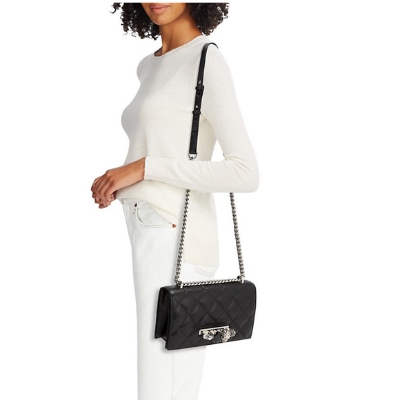 💥SOLD💥 ALEXANDER MCQUEEN QUILTED JEWELED SATCHEL - Picture 2 of 12